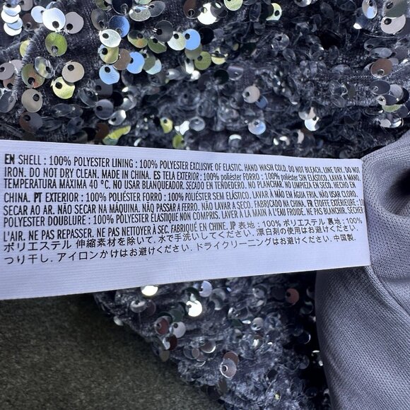 Forever 21 Sequin Bodycon Mini Dress Women’s Small Silver Sparkle Party Cocktail - Picture 11 of 11